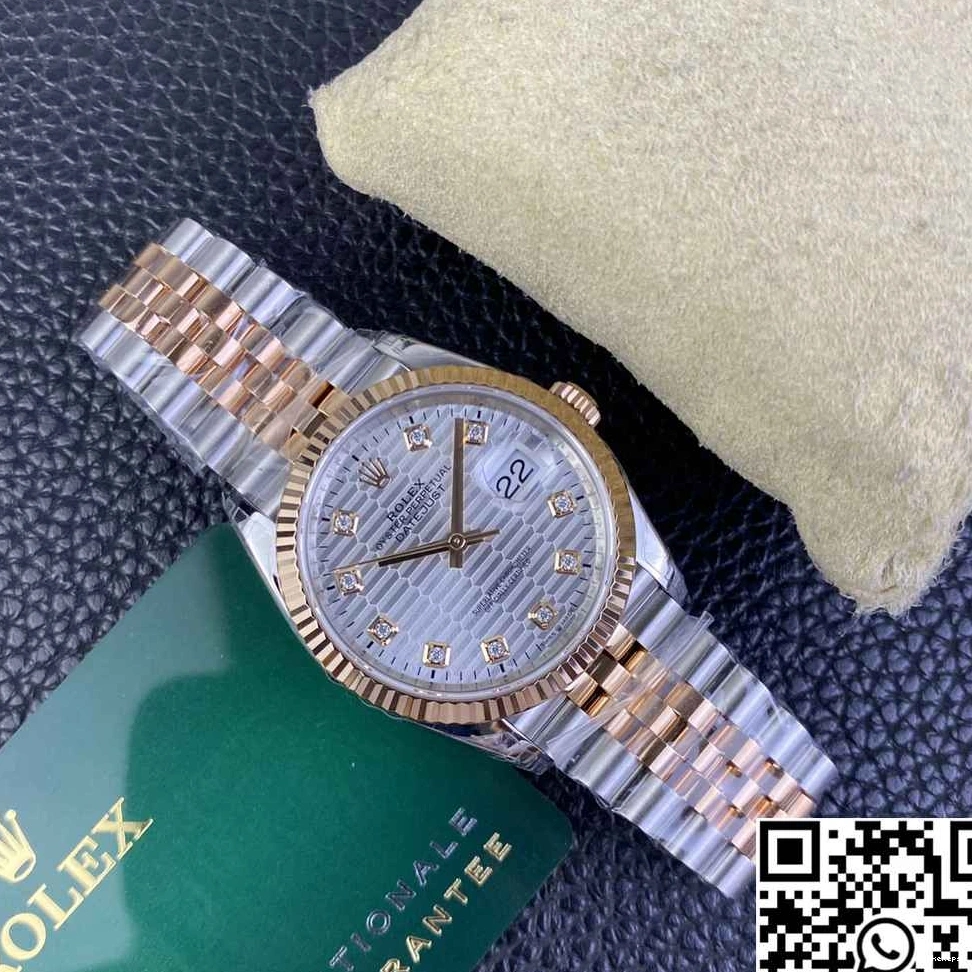 Motif M126231 Rolex Silver Diamond Factory Datejust Hourmarker Tone 36MM Dial Two VS 0710